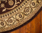 Unique Loom Versailles Collection Traditional Classic Medallion Floral Motif Area Rug (8' 0 x 8' 0 Round, Brown/ Ivory)