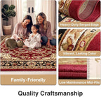Well Woven Barclay Collection Medallion Kashan Red 3x10 Runner Rug - for Hallways, Kitchens, and Entryways