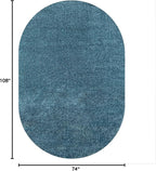 JONATHAN Y Haze Solid Low-Pile Turquoise 6x9 Oval Indoor Area Rug, Coastal,Bohemian,Minimalist,Classic, Easy-Cleaning for Living Room,Bedroom,Kitchen,Pet Friendly,Non-Shedding (SEU100H-6OV)