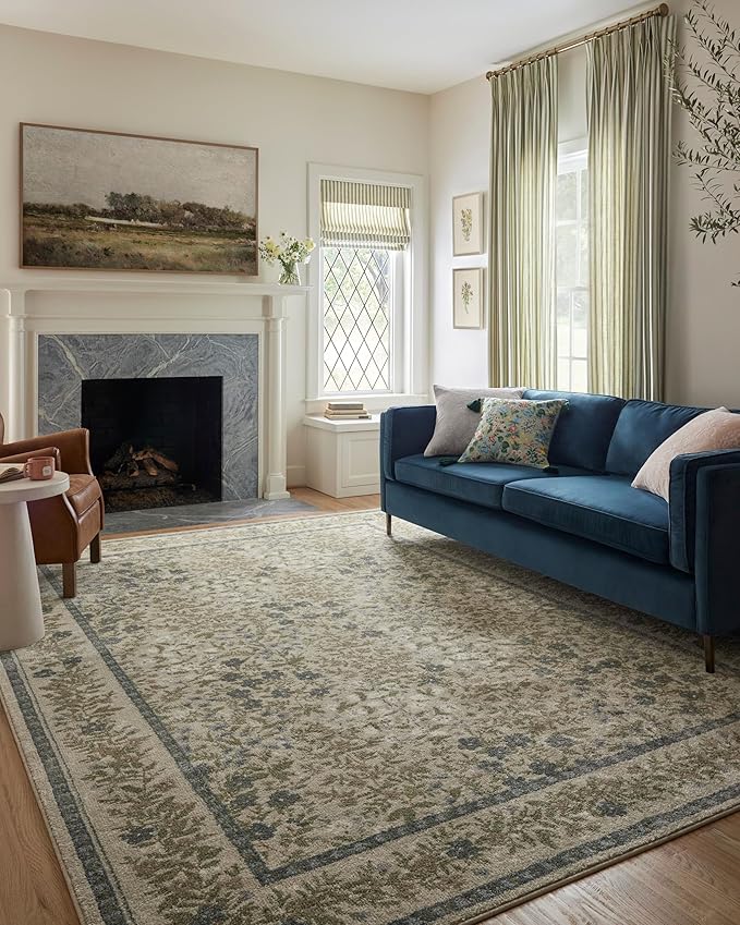 Loloi Rifle Paper Co. Laurel Collection LAU-03 Ivory/Multi 2'-8" x 8' Runner Rug