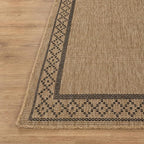 Easy Jute Rugs 5x7 Frame Natural Color Living Room Indoor Outdoor Area Rug for Patio and Kitchen Rug High Traffic Washable Easy to Clean Solid Boho Woven Design Carpet (5 x 7)
