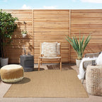 Nourison Home Courtyard Jute 5' x 7' Area Rug - Easy Clean, Non Shedding, Bed Room, Living Room, Dining Room, Kitchen (5' x 7')