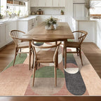Large Modern Area Rugs 8x10 Washable Rug for Living Room Bedroom Dining Room,Retro Rust Orange Geometric Non Slip Carpet