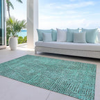 Addison Rugs Chantille ACN591 Teal 3' x 5' Indoor Outdoor Area Rug, Easy Clean, Machine Washable, Non Shedding, Bedroom, Living Room, Dining Room, Kitchen, Patio Rug