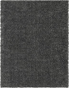 Unique Loom Davos Shag Collection Area Rug - Solid (7' 10" x 10' Oval, Peppercorn)