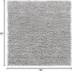 Unique Loom Davos Shag Collection Area Rug - Solid (3' 3" Square, Sterling)