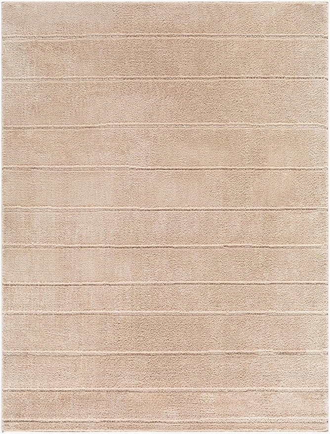 Livabliss x Our PNW Home Cascade Minimalist Striped Area Rug, 12' x 15', Taupe