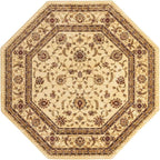 Unique Loom Voyage Collection Traditional Oriental Classic Area Rug (7' 11 x 7' 11 Octagonalal, Ivory/Gold)