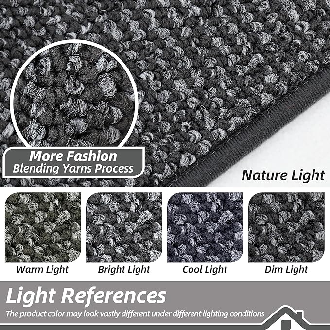 BEQHAUSE Hallway Runner Rugs 2x6, Hallway Rug Non-Slip Washable(Rolled-Up NO Creases), Runner Rug Absorbent Stain Resistant Hall Rug Carpet Runner, Entryway Rugs Floor Mat Laundry Room Rugs, Charcoal