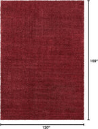 Unique Loom Davos Shag Collection Area Rug - Solid (10' x 14' 1" Rectangle, Poppy)