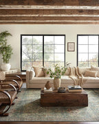 Loloi Magnolia Home by Joanna Gaines Sinclair Collection SIN-03 Turquoise/Multi 3'-6" x 5'-6", .25" Pile Height, Machine Washable, Accent Rug