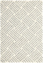 Dash & Albert Layers Grey Hand Hooked Wool Rug, 8.5 X 11.5 Feet, Grey/Ivory Geometric Pattern