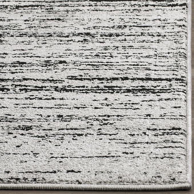 SAFAVIEH Adirondack Collection Runner Rug - 2'6" x 18', Silver & Black, Modern Ombre Design, Non Shedding & Easy to Clean, Ideal for Hallway, Foyer, Kitchen, Entryway, Bedroom (ADR113A)