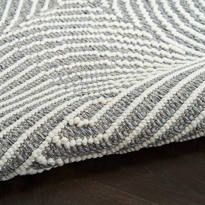 Nourison Home Textured Home Charcoal Ivory 5'3" x 7' Area Rug - Easy Clean, Non Shedding, Bed Room, Living Room, Dining Room, Kitchen (5' x 7')