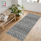 RUGSURE Washable Area Rugs 2'6'' x 8' - 1/6 Thick - Moroccan-Inspired -Stain & Water Resistant Non-Slip - Resistant Rug for Living Room, Bedroom, Nursery, Pet & Child Friendly (Black)