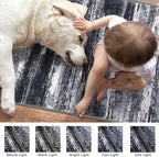 Modern Abstract Entryway Rug Indoor 2x3 Washable Rug Non-Slip Soft Small Area Rug Black Grey Kitchen Mats Thin Print Faux Wool Floor Carpet Throw Rugs for Entrance Bedroom