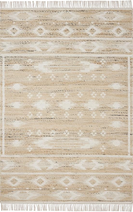 Loloi Angela Rose Rivers Collection RIV-04 Natural/Ivory 3'-6" x 5'-6" Reversible Accent Rug
