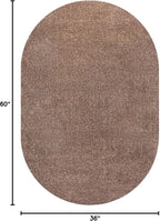 JONATHAN Y Haze Solid Low-Pile Brown 3x5 Oval Indoor Area Rug, Coastal,Bohemian,Minimalist,Classic, Easy-Cleaning for Living Room,Bedroom,Kitchen,Pet Friendly,Non-Shedding (SEU100J-3OV)
