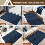COSY HOMEER-Dirt-Trapper-Door-Mat 32"x48" Non-Slip Entryway Rugs Washable Welcome Mat Absorbent Entrance Mats Low Pile Dog Door Mats for Front Back Doomats and Wet Shoes,Navy Blue