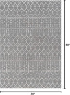 JONATHAN Y Boho Vintage Diamond Gray/Ivory Indoor Area Rug 3X5 ft, Moroccan Hype for Living Room, Bedroom, Kitchen, Office, Easy-Cleaning, High Traffic, Pet-Friendly, Non-Shedding (MOH101C-3)