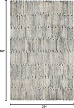 Dash and Albert Malone Everglade Hand Tufted Wool Rug, 3 X 5 Feet, Blue Graphic Pattern - Premium Luxury Hotel Quality Soft Breathable Hypoallergenic Machine Washable Easy Care All Season