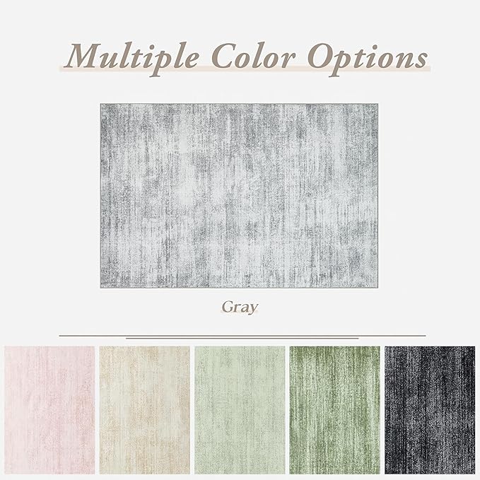Gray Extra Large Rugs for Living Room Minimalist Aesthetic Abstract 9x12 Area Rug for Office Playroom Light Grey Low Pile Floor Covering Carpet with Non Slip Washable