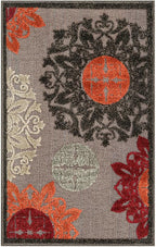 Unique Loom Outdoor Modern Collection Area Rug - Chicago (2' x 3' 1" Rectangle Brown/Orange)