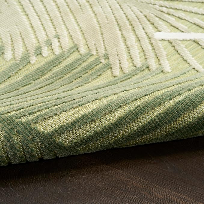 Nourison Home Suncoast Green 2' x 6' Area Rug - Easy Clean, Non Shedding, Bed Room, Living Room, Dining Room, Kitchen (6' Runner)