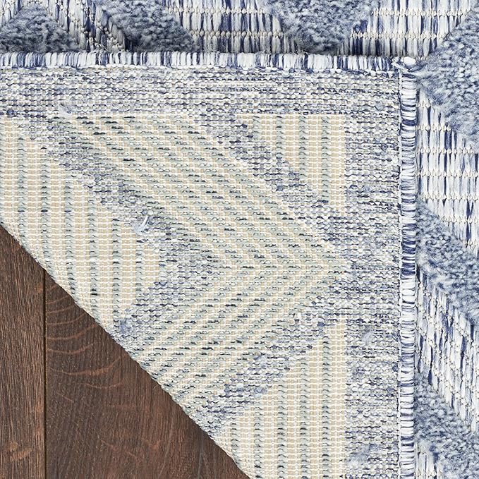 Nourison Home Versatile Denim Blue 7' x 10' Area Rug - Easy Clean, Non Shedding, Bed Room, Living Room, Dining Room, Kitchen (7' x 10')