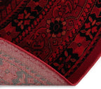 Unique Loom Tekke Collection Area Rug - Sheibani (3' 3" Round, Red/ Black)