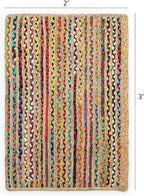 REDEARTH · Jute Cotton Chindi Area Rug - 2'x3' Rectangular Rug, Handwoven, Non-Shedding, Soft & Durable – Multi Tones for Home Décor in Living Room, Dining Room, Bedroom, Set of 2