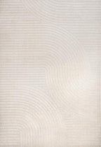 JONATHAN Y Hallie High-Low Curve Ivory/Cream Indoor/Outdoor Area Rug, 3x5, Minimalist, Pet Friendly, Non-Shedding, Stain Resistant, Hose-Washable for Backyard, Patio, Porch (SCN100B-3)