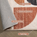 MUJOO 8x10 Area Rugs,Washable Rugs for Living Room Bedroom Dining Room,Boho Large Throw Floor Carpet Non Slip Soft Modern Abstract Bohemian Terracotta