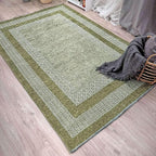 Alfa Rich 4x6 Green Washable Area Rugs for Living Room Bedroom Kitchen Cotton Pet Friendly Rug