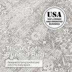 ReaLife Rugs Machine Washable Area Rug - Living Room Bedroom Bathroom Kitchen Entryway Office - Padded Low Pile Stain Resistant Premium - Boho Farmhouse Vintage - Noor - Silver Ivory 5' x 7'