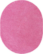 Unique Loom Solid Shag Collection Area Rug (7' 10" x 10' Oval, Taffy Pink)