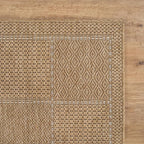Beverly Rug Easy Jute Checkered Squared Runner Rug 2x7 Washable Durable Indoor Outdoor Area Rugs for Living Room Patio Office Stain Resistant Non Shedding Casual Indoor Outside Carpet 2 x 7 Natural