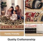 Well Woven Barclay Collection Medallion 5x7 Black Area Rug - for Living Room, Bedroom, and Dining Room