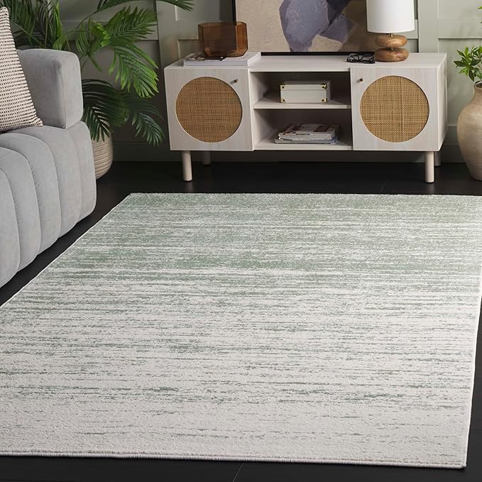 SAFAVIEH Area Rug 4x6 - Adirondack Collection - Sage & Ivory, Modern Ombre Design, Non Shedding & Easy to Clean, Ideal for Living Room, Bedroom, Office, Dining Space (ADR113X)