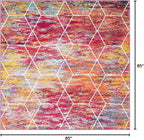 Unique Loom Trellis Frieze Collection Area Rug - Geometric (7' Square, Multi/ Ivory)