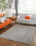 Unique Loom Solid Shag Collection Area Rug (10' x 13' 11" Rectangle, Cloud Gray)