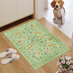 DUKINO 2x3 Rug, Washable Animal Rugs for Entryway, Non Slip Indoor Door Mat, Soft Low Pile Small Area Carpet for Entrance, Bedroom, Kitchen, Laundry, Bathroom, Light Green
