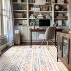 Rugshop Geometric Boho Area Rug – Multi Tribal Pattern, Perfect for Living Room, Bedroom, Dining Room, 5x7