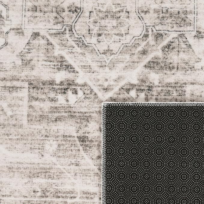 Paco Home Area Rug Modern Oriental Design in Vintage Look in Beige, Size: 5'3" x 7'3"