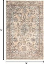 Keen Home Design 2x3 Rug - Machine Washable Entry Rug with Non-Slip Backing, Ideal for Enteryway, Kitchen, Bathroom, Laundry Room - Vintage, Easy Clean, Durable, Low Pile - (2' x 3')