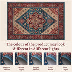 Tangsoo Oriental Red Rug 4x6 Washable Vintage Rugs Non Slip Indoor, Distressed Carpet for Living Room, Dining Room, Soft Low Pile Rugs Boho Foldable Floor for Bedroom Dorm Bedside Bathroom