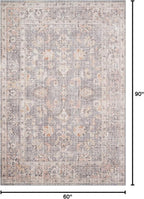 Loloi II Skye Collection SKY-01 Grey/Apricot 5'-0" x 7'-6" Area Rug