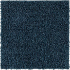 Unique Loom Davos Shag Collection Area Rug - Solid (3' 3" Square, Marine Blue)
