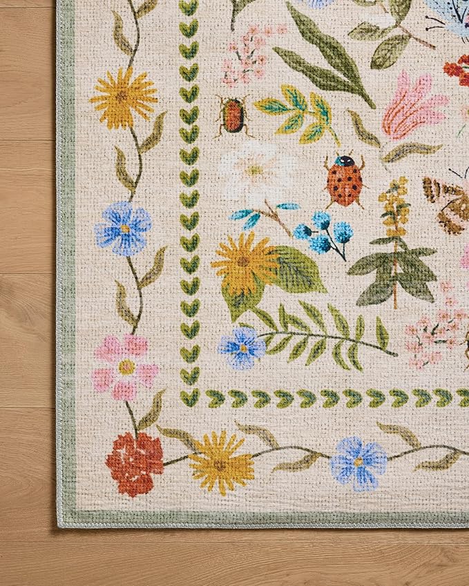 Loloi Rifle Paper Co. Canopy Collection CNP-04 Cream/Multi 2'-0" x 3'-0" Accent Rug