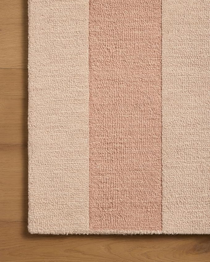 Loloi Leanne Ford Craven Collection CVN-01 Blush/Rose 7'-9" x 9'-9" Area Rug Geometrical, Patterned, Neutral, Living Room, Bedroom, Dining Room